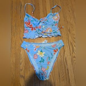 NWT Cupshe Live Life On The Beach Floral Tankini Bikini Set Size S And M